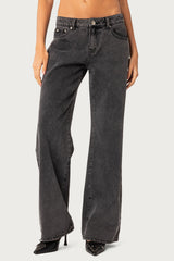 Raelynn Washed Low Rise Baggy Jeans