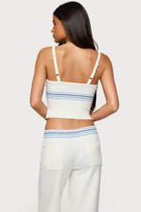 Miya Stripey Ribbed Knit Tank Top