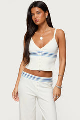 Miya Stripey Ribbed Knit Tank Top