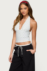 Blaire Polka Dot Halter Top