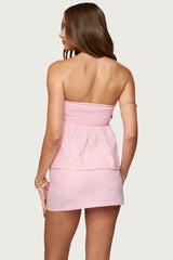 Avalai Linen Look Strapless Babydoll Top