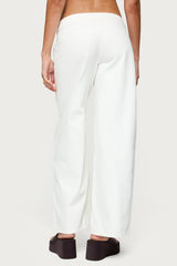 Buckle Low Rise Straight Leg Trousers
