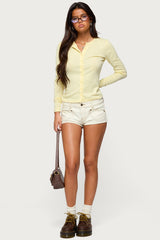 Maeva Button Up Pointelle Top