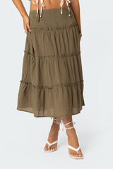 Melinda Tiered Midi Skirt