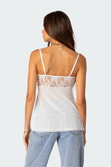 Mimosa Sheer Lace Long Tank Top