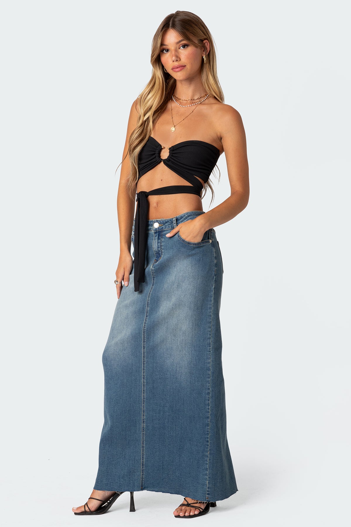 Zia Ribbed Ring Tie Crop Top