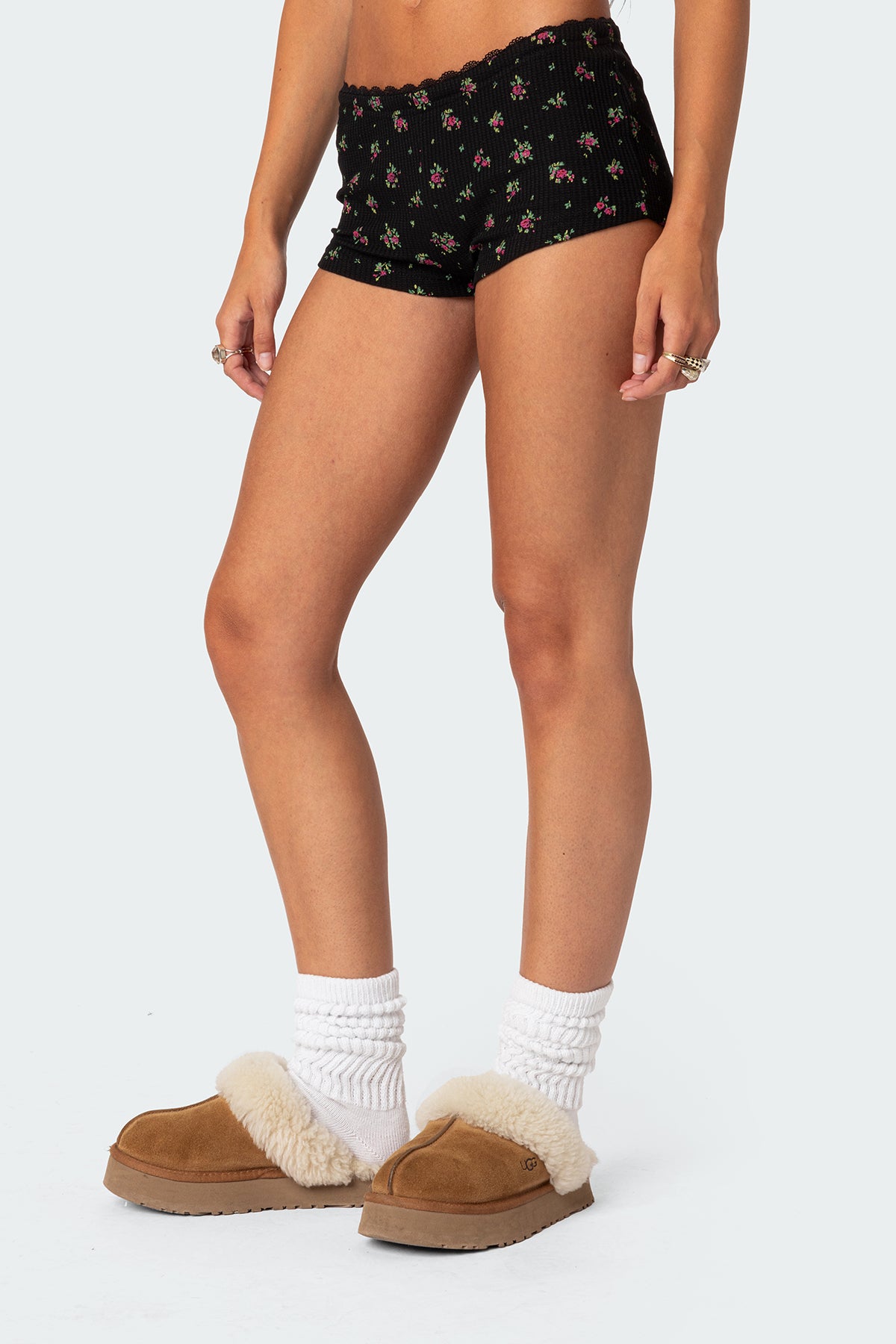 Aislinn Printed Waffle Shorts