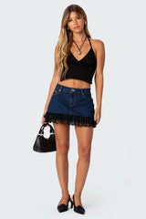 Claudia Lacey Denim Mini Skirt