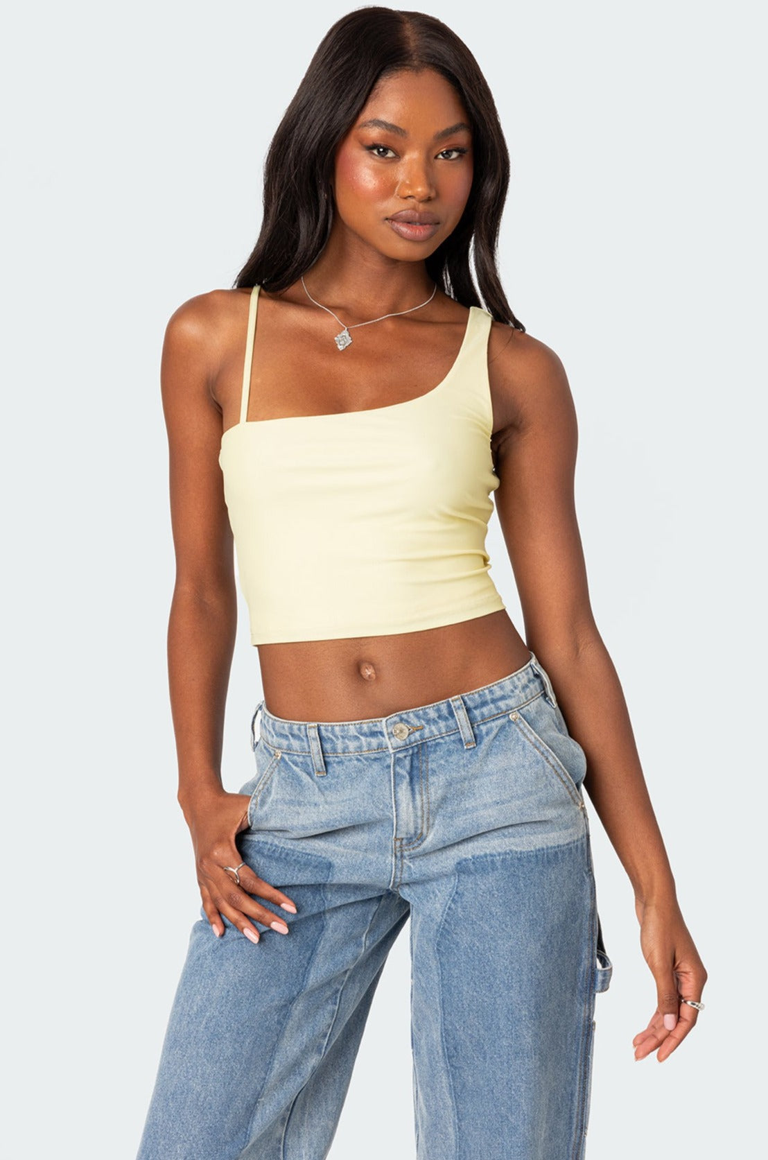 Reece Asymmetric Strap Crop Top