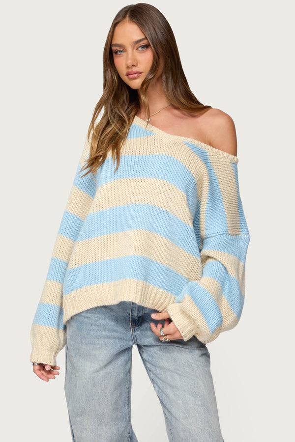Tracie Striped Oversized Sweater