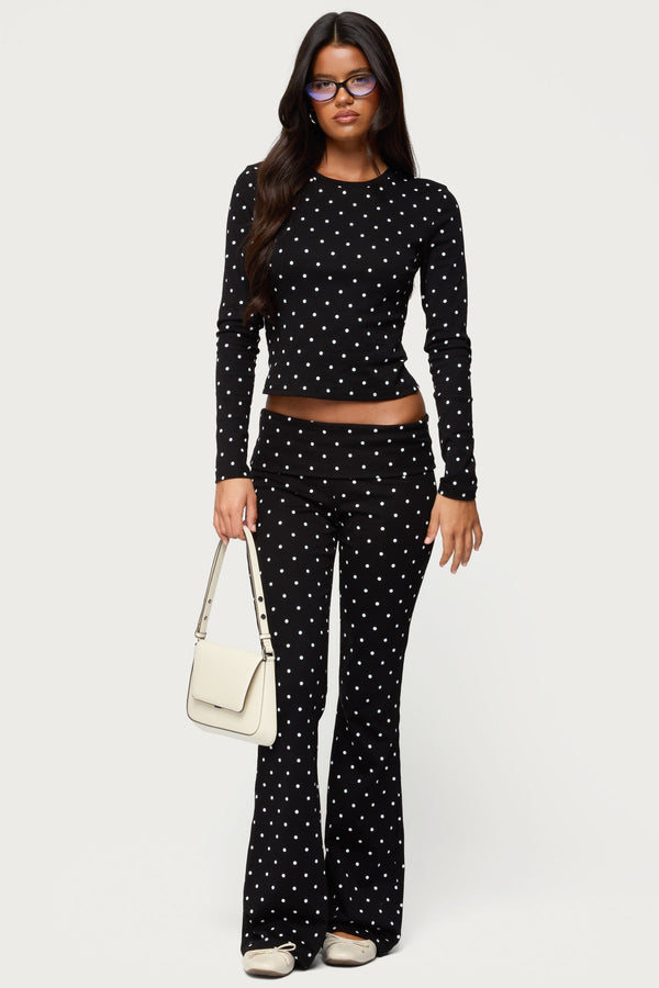 Daliya Polka Dot Fold Over Trousers