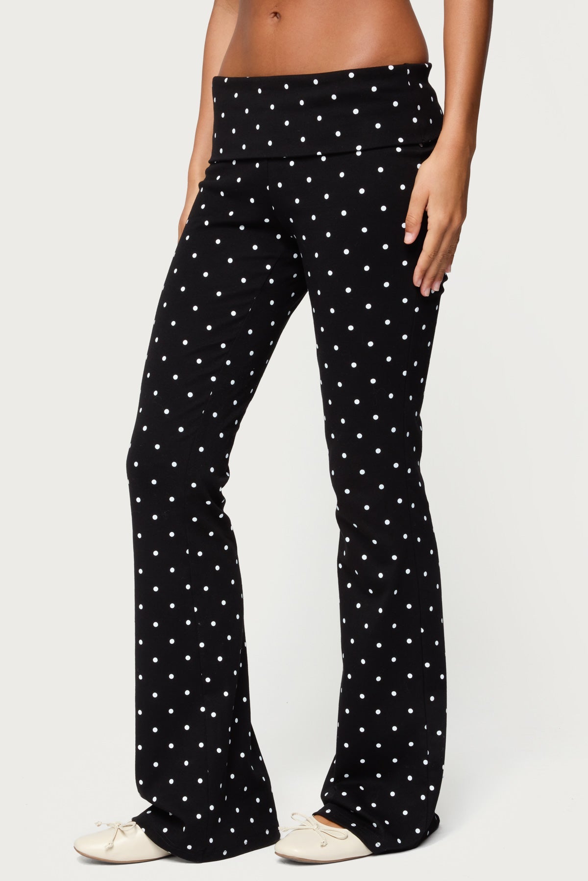 Daliya Polka Dot Fold Over Trousers