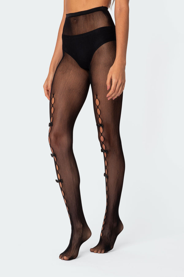 Bowtie Cutout Tights