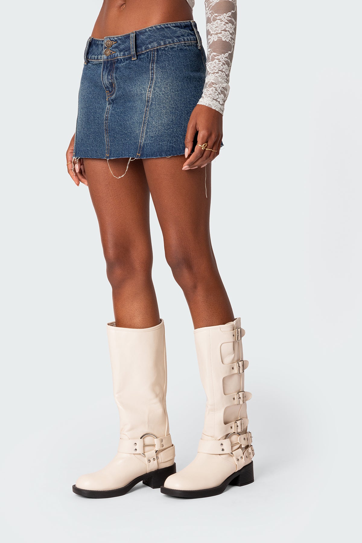 Donnie Washed Denim Mini Skirt