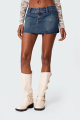 Donnie Washed Denim Mini Skirt