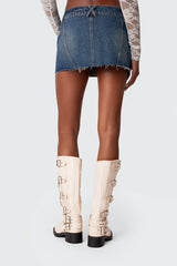 Donnie Washed Denim Mini Skirt