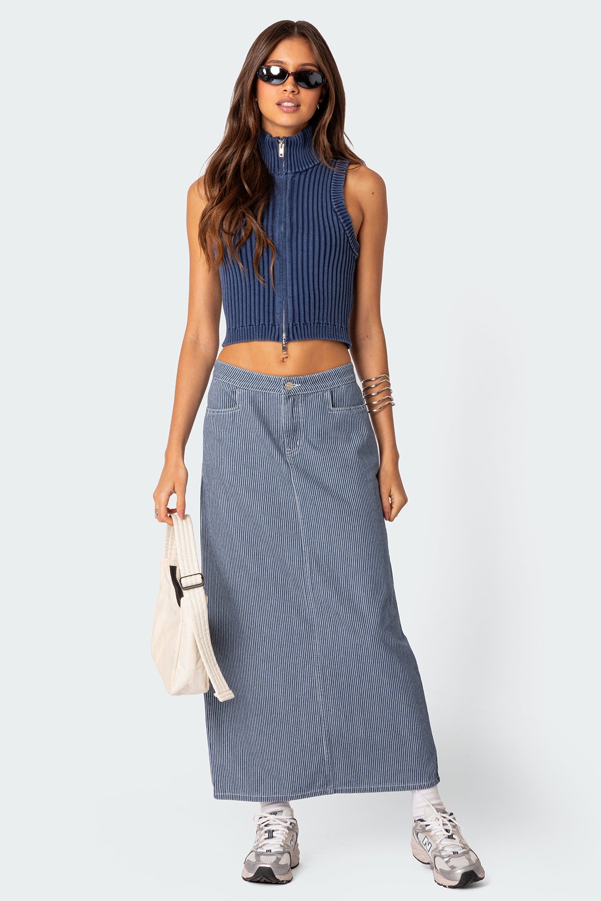 Railroad Denim Maxi Skirt