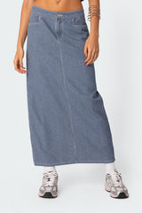 Railroad Denim Maxi Skirt