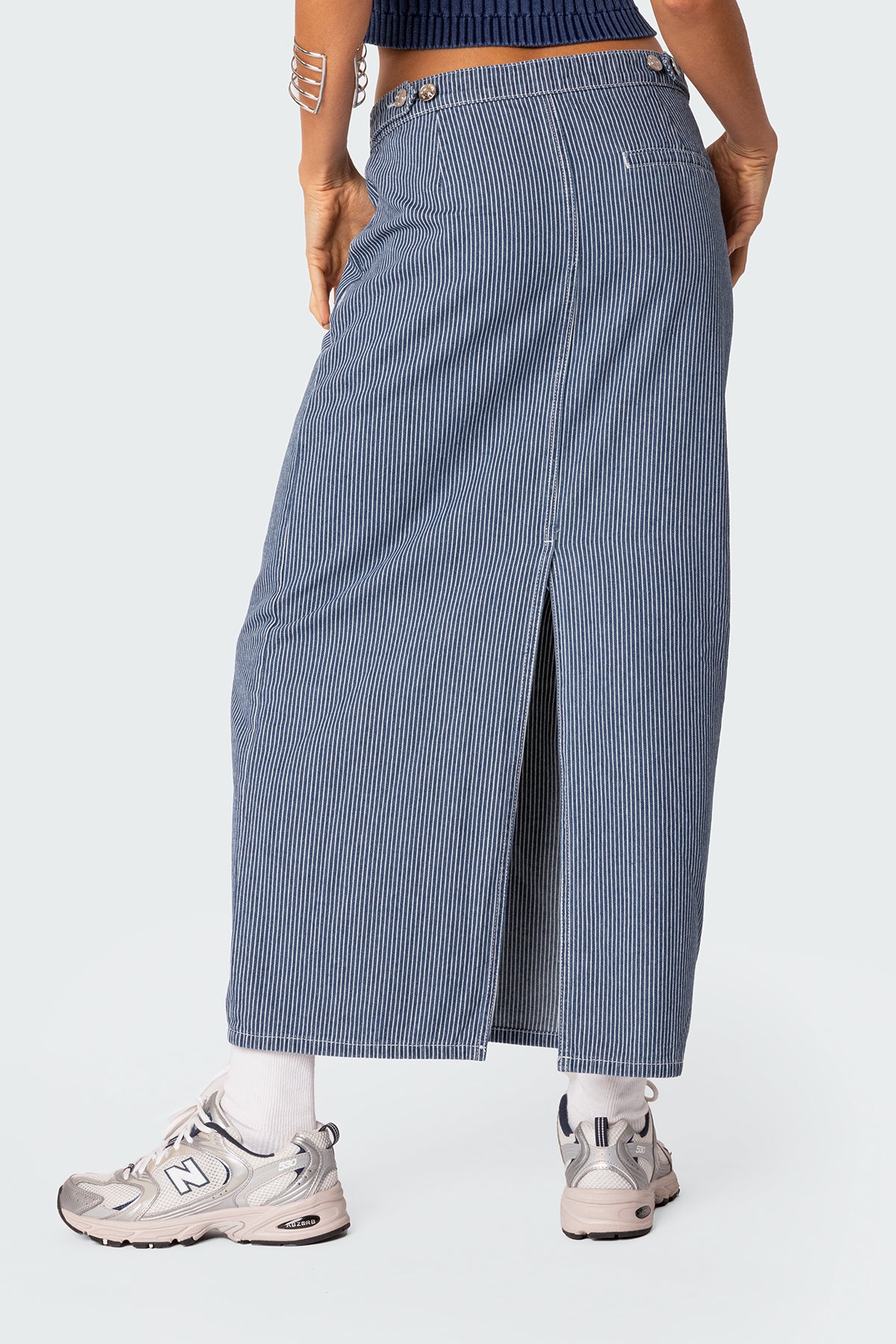 Railroad Denim Maxi Skirt