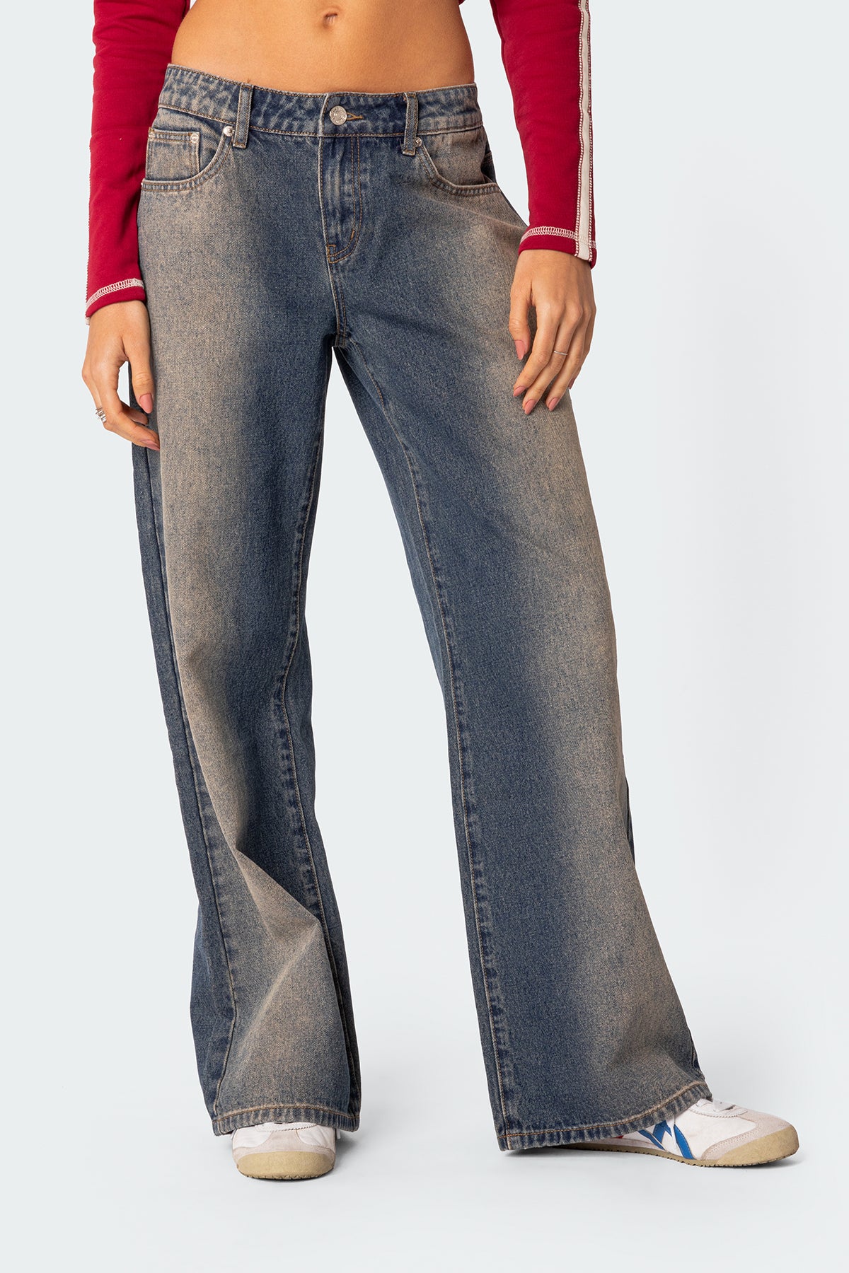 Raelynn Washed Low Rise Jeans