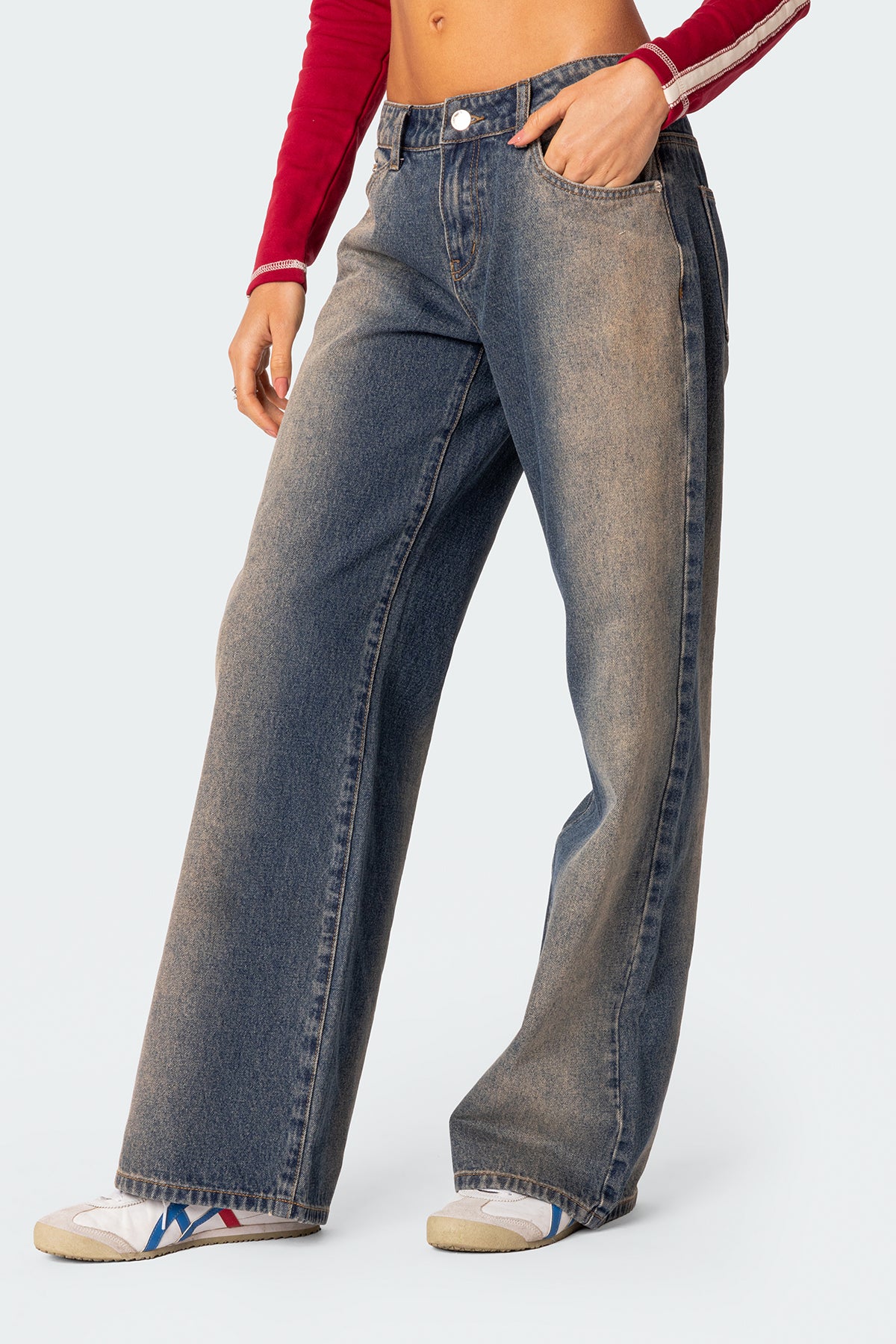 Raelynn Washed Low Rise Jeans