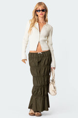 Tiered Scrunch Maxi Skirt