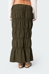 Tiered Scrunch Maxi Skirt