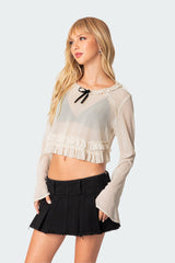 Grace Sheer Ruffle Chiffon Top