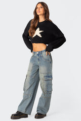 Mega Star Cropped Sweater