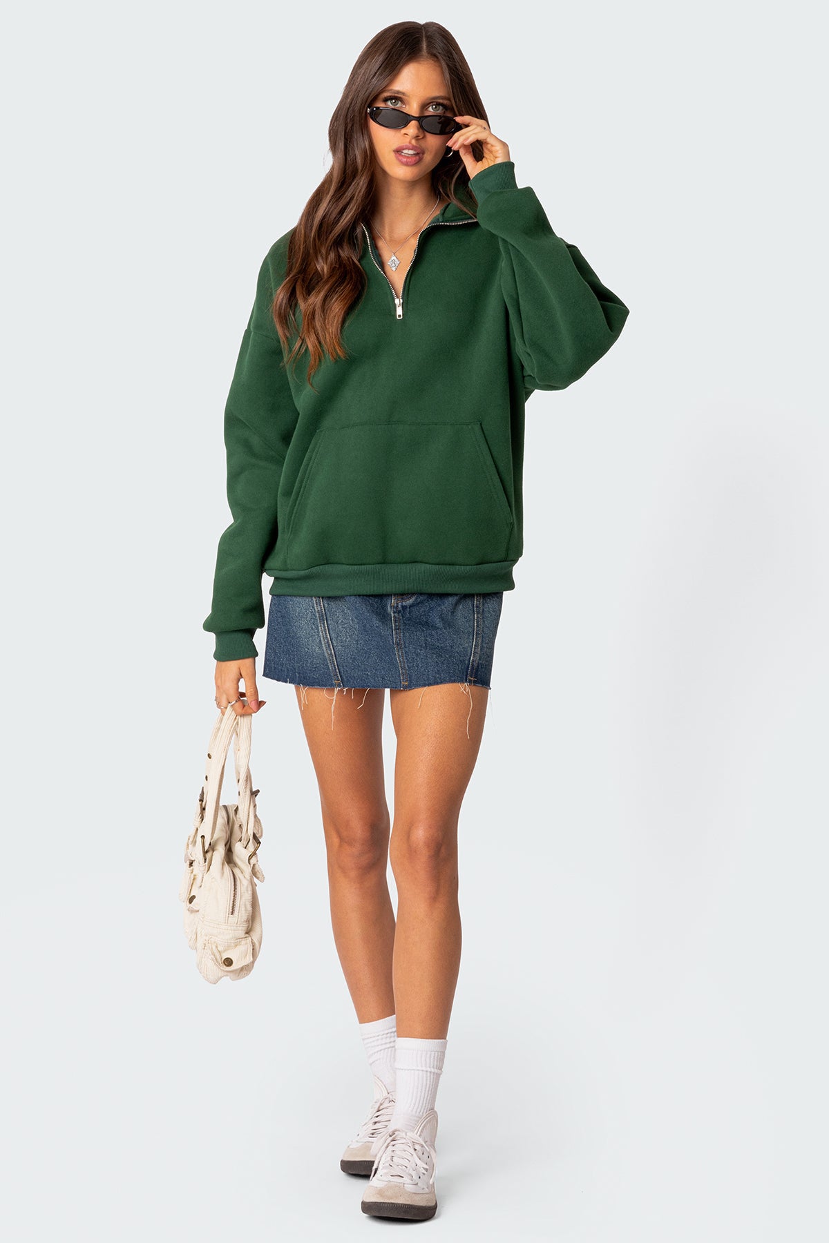 Oversized Quarter Zip Sweatshirt