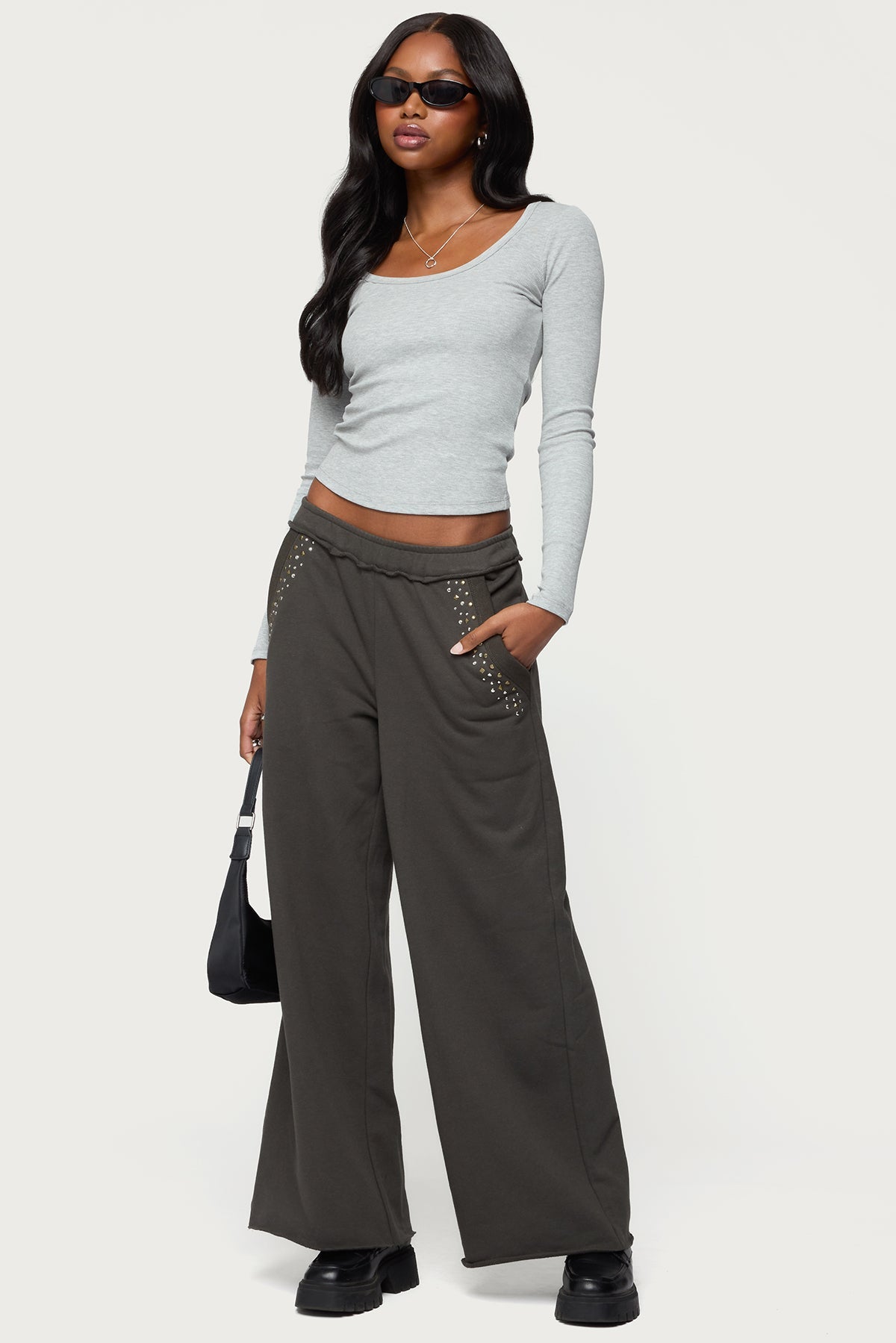 Wrenn Studded Wide Leg Joggers