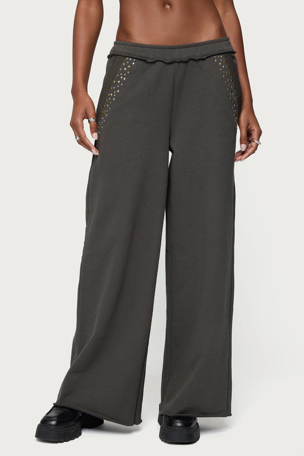 Wrenn Studded Wide Leg Joggers