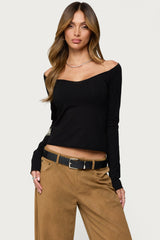 Nattie Off Shoulder V Neck Top