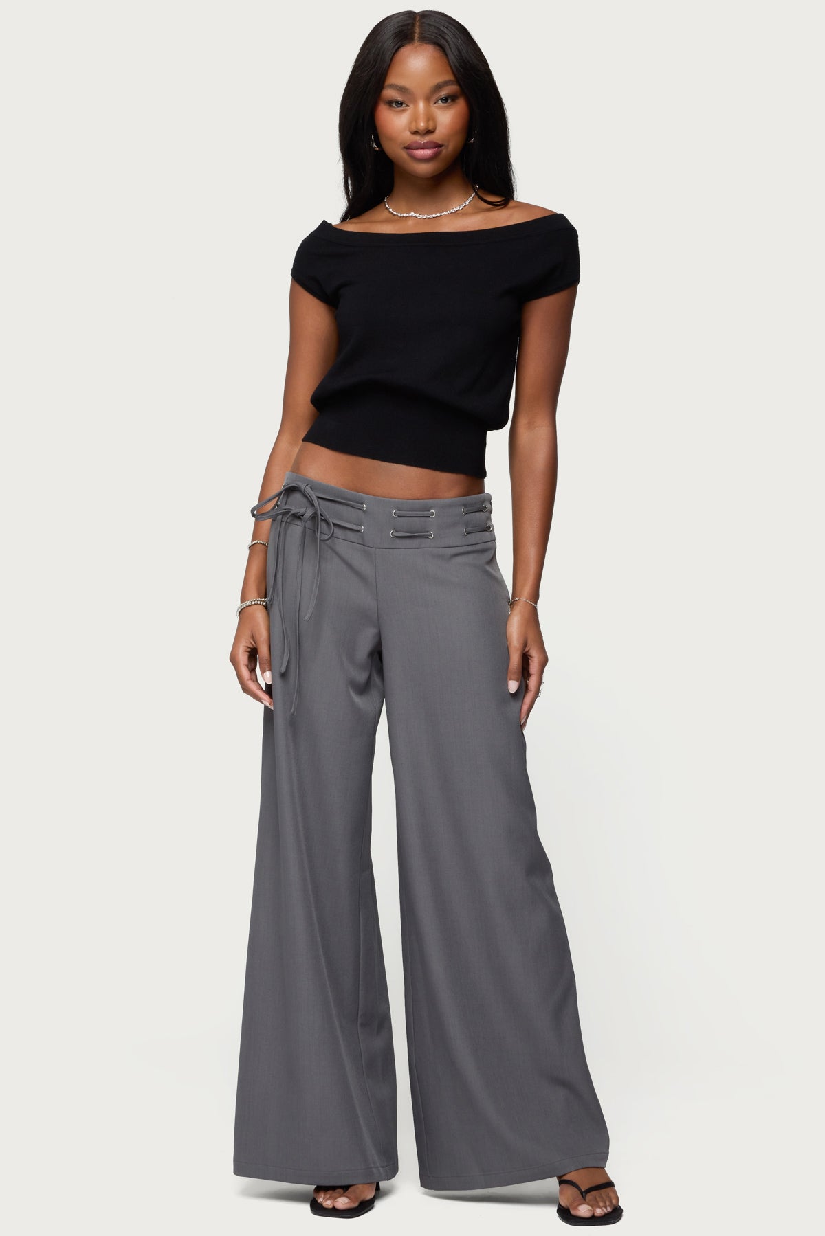 Willard Baggy Lace Up Belt Trousers