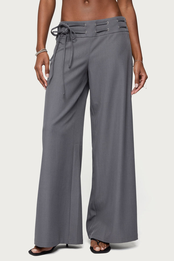 Willard Baggy Lace Up Belt Trousers