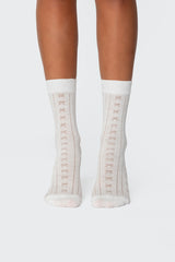 Bow Pointelle Socks