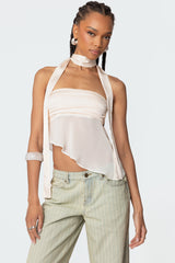 Asymmetric Two Piece Scarf Top