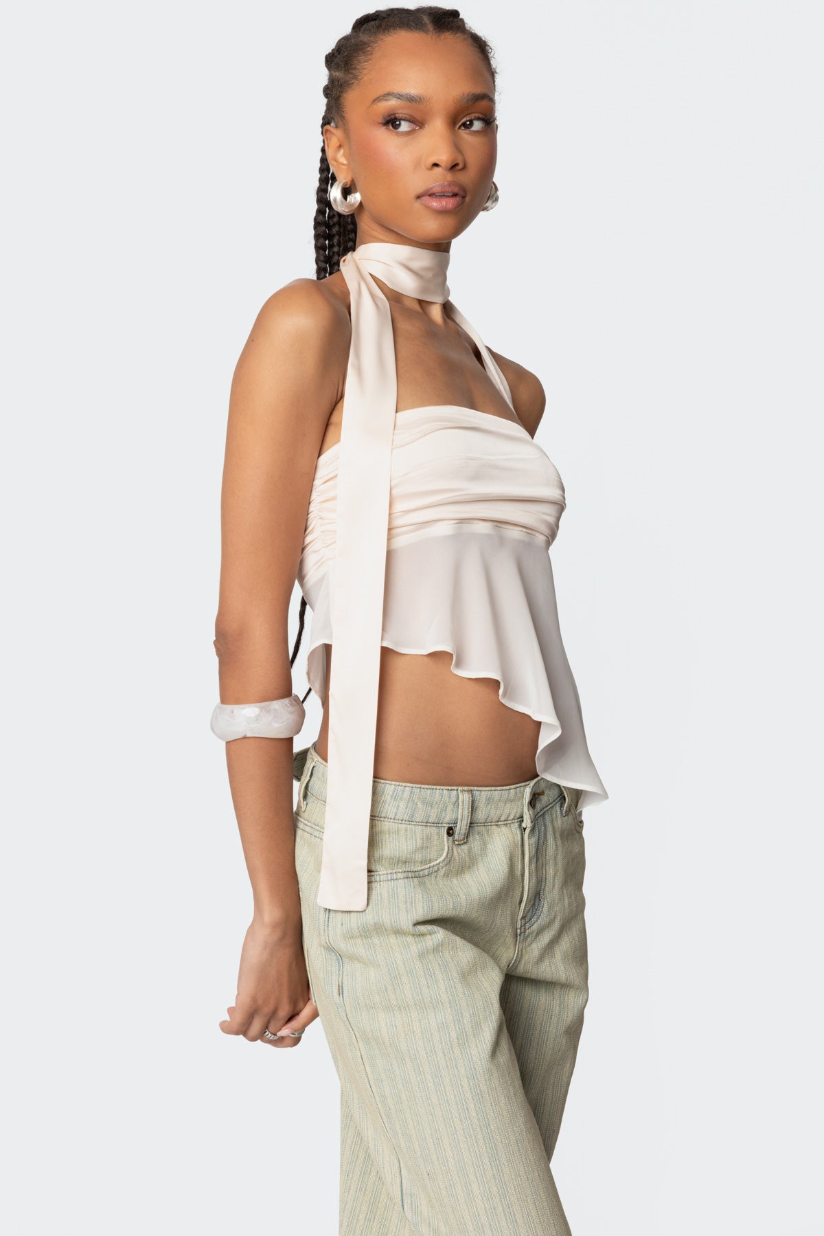 Asymmetric Two Piece Scarf Top