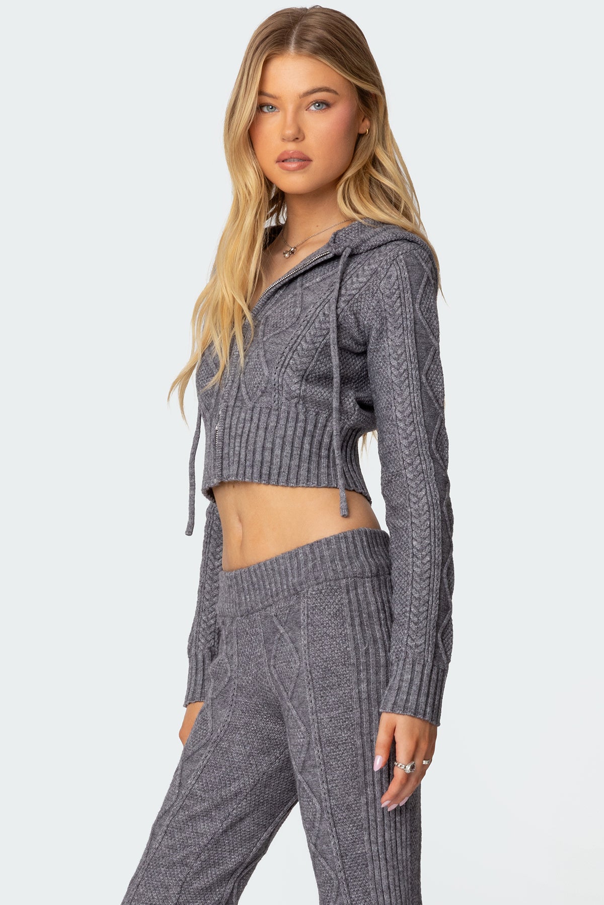 Ray Cable Knit Hooded Cardigan