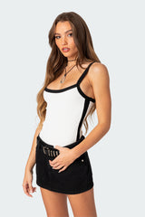 Contrast Ribbed Bodysuit