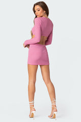 Nekita Textured Cut Out Mini Dress