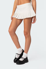 Donna Denim Pleated Mini Skort