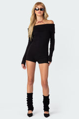 Pandorah Off Shoulder Knitted Romper