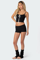 Don Tie Front Knit Tank Top