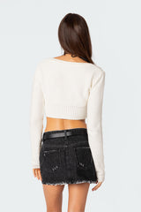 V Neck Cropped Cardigan