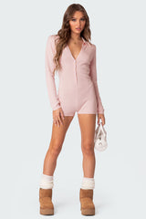 Lillian Button Front Knit Romper