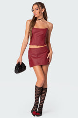 Aster Faux Leather Mini Skirt