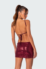 Cosmo Open Back Sequin Top