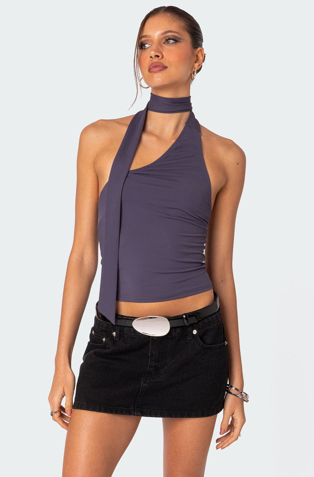 Melony Asymmetric Scarf Top