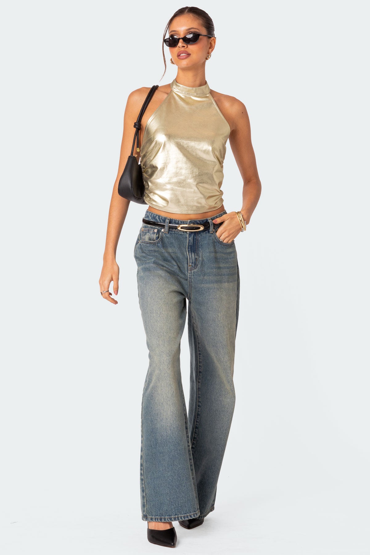 Karter Metallic Halter Top